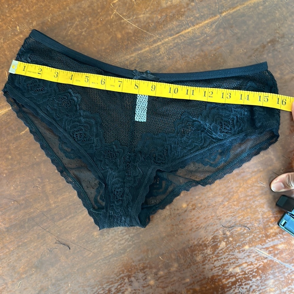 Lace Black Panties Lace Rose Design Size XL - Picture 8 of 10
